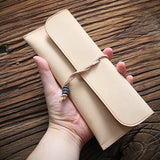 Leather Long Wallet Clutch Bag Fountain Pencil Bag