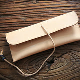 Leather Long Wallet Clutch Bag Fountain Pencil Bag
