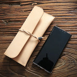 Leather Long Wallet Clutch Bag Fountain Pencil Bag
