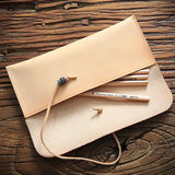 Leather Long Wallet Clutch Bag Fountain Pencil Bag