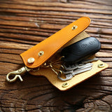 Leather Key Wallet Multifunction Organizer Men Ladies Smart Holder