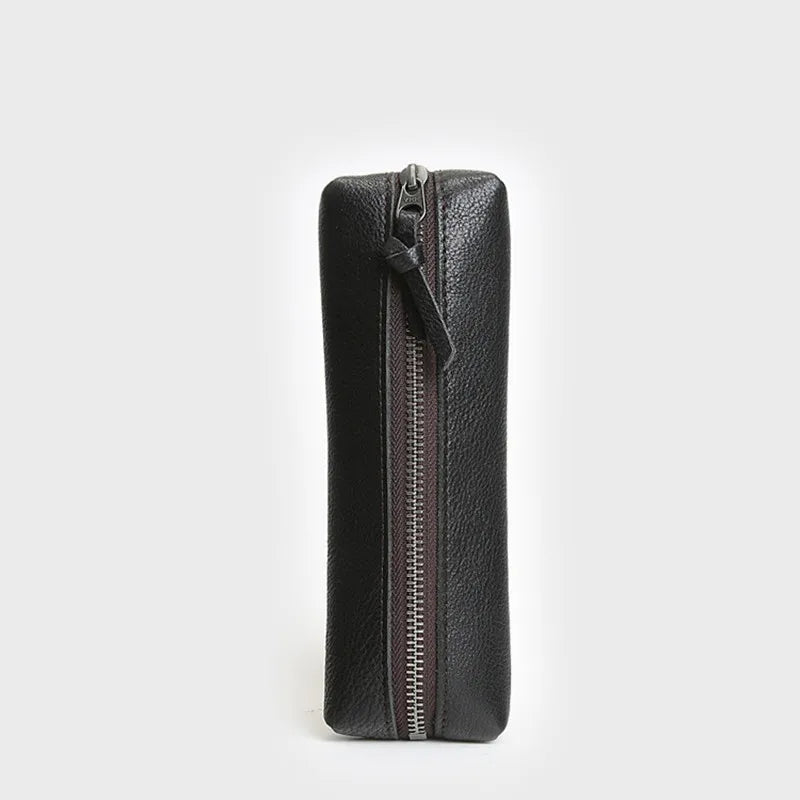 Leather Cowhide Fountain Pencil Bag Pen Cases Cover Sleeve Pouch