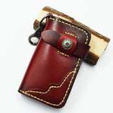 Leather Men Key Wallet Car Key Ring Case Holder Chain Key Package Bag