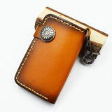 Leather Men Key Wallet Car Key Ring Case Holder Chain Key Package Bag
