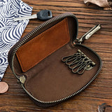 Vintage Cowhide Leather Key Wallet Male Key Holder Organizer Housekeeper Purse