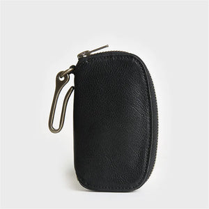 Vintage Cowhide Leather Key Wallet Male Key Holder Organizer Housekeeper Purse