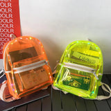 LED Lights Unisex Backpack Transparent Clear Harajuku School Bag