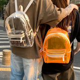 LED Lights Unisex Backpack Transparent Clear Harajuku School Bag
