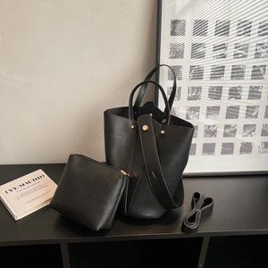 LEFTSIDE Bucket Crossbody Bag Women Vintage Solid Shoulder Handbag