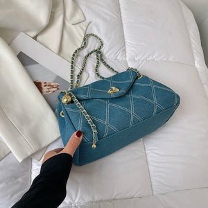 Canvas Shoulder Bags Casual Chain Crossbody Bag Female Handbag