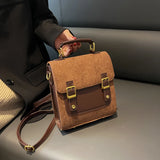 Corduroy Backpacks for Women Winter Female Small Backpack