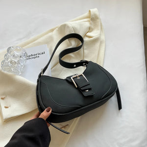 LEFTSIDE Crossbody Bags for Women Winter Small Solid Saddle Bags Handbags