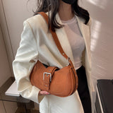 LEFTSIDE Crossbody Bags for Women Winter Small Solid Saddle Bags Handbags