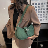 LEFTSIDE Crossbody Bags for Women Winter Small Solid Saddle Bags Handbags