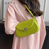 Green Shoulder Bag for Women In Solid Small PU Leather Handbags and Purse