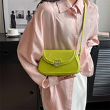 Green Shoulder Bag for Women In Solid Small PU Leather Handbags and Purse