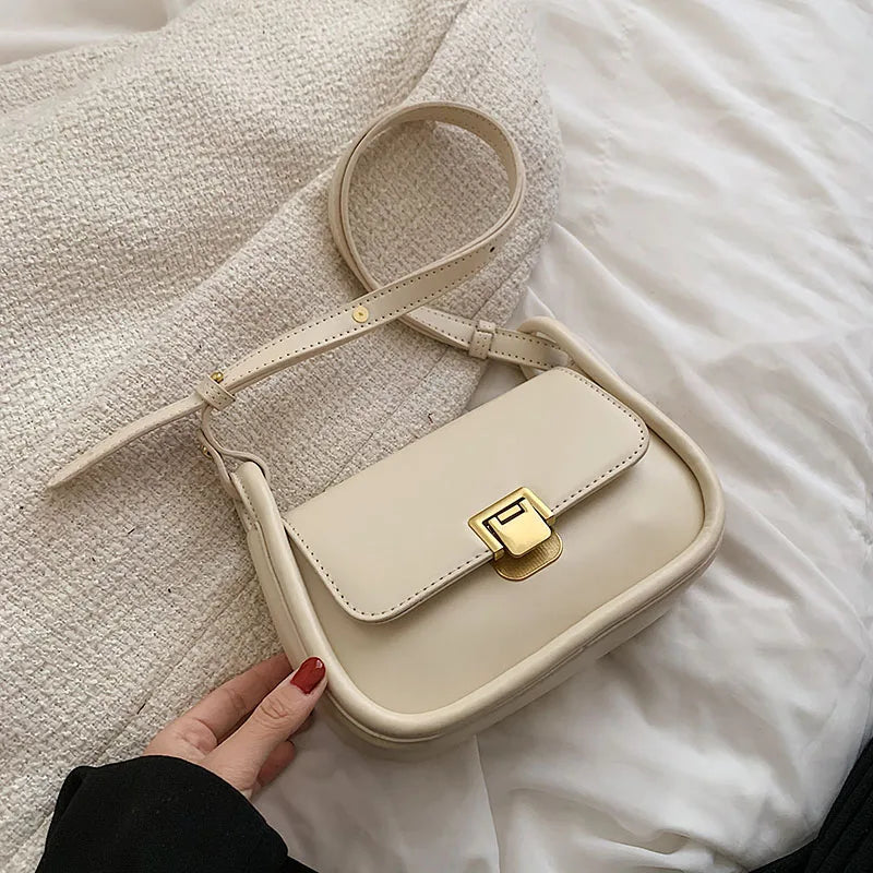 Small Leather Crossbody Bag Long Belt Female Shoulder Purse Handbag Underarm