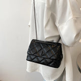 Quilted Chain Shoulder Crossbody Bag for Women Small PU Lock Bag