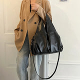 LEFTSIDE Retro Solid Hobo Bags for Women Spring Leather Shoulder Side Bag