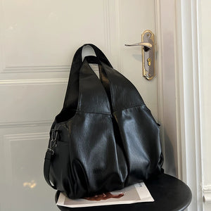 LEFTSIDE Retro Solid Hobo Bags for Women Spring Leather Shoulder Side Bag