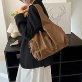 LEFTSIDE Retro Solid Hobo Bags for Women Spring Leather Shoulder Side Bag