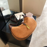 Winter Leather Saddle Bag for Women - Small Crossbody Handbag