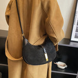 Winter Leather Saddle Bag for Women - Small Crossbody Handbag