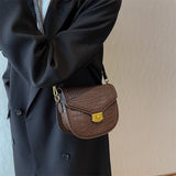LEFTSIDE Saddle Crossbody Bag Leather Purse for Women