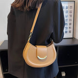 Women's Leather Saddle Shoulder Crossbody Handbag