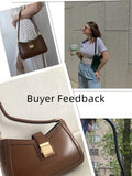 LEFTSIDE Shoulder Bags For Women Solid Lock Handbags Small Purse