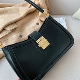 LEFTSIDE Shoulder Bags For Women Solid Lock Handbags Small Purse