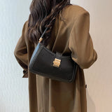 LEFTSIDE Small PU Leather Shoulder Bag for Women Zipper Clutch Brown Red