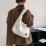 LEFTSIDE Shoulder Side Bags for Women Corduroy Handbags Tote Brown