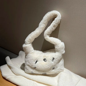 LEFTSIDE Shoulder Side Bags for Women Crossbody Bag Winter Faux Fur Purses