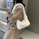 LEFTSIDE Shoulder Side Bags for Women Crossbody Bag Winter Faux Fur Purses