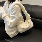 LEFTSIDE Shoulder Side Bags for Women Crossbody Bag Winter Faux Fur Purses