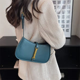 LEFTSIDE Shoulder Side Bags for Women Solid PU Leather Handbags