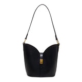 LEFTSIDE Solid Bucket Bag for Women Small PU Leather Crossbody Bags