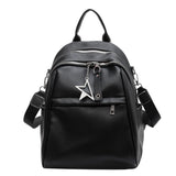 Solid PU Leather Backpacks for Women Winter Female Small Backpack