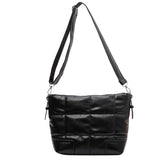 LEFTSIDE Splicing Crossbody Bag Winter PU Leather Handbags Purse