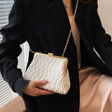 Winter Soft PU Leather Women's Handbag Thick Chain Tote Shoulder Bag