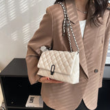Lattice Chain Crossbody Bag for Women Winter Handbag
