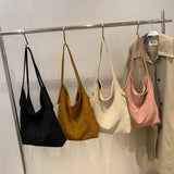 LEFTSIDE Corduroy Tote Bag for Women - Big Shoulder Handbag