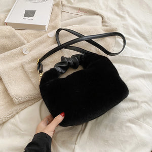 LEFTSIDE Faux Fur Crossbody Tote Bags for Women