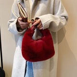 LEFTSIDE Faux Fur Crossbody Tote Bags for Women