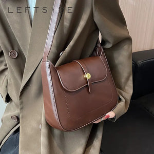 LEFTSIDE Vintage Crossbody Bags for Women Retro Small PU Leather Handbags