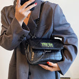 Small Metallic Top Handle Crossbody Bag Quilted Chain Handbag Purse