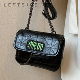 Small Metallic Top Handle Crossbody Bag Quilted Chain Handbag Purse