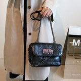 Small Metallic Top Handle Crossbody Bag Quilted Chain Handbag Purse