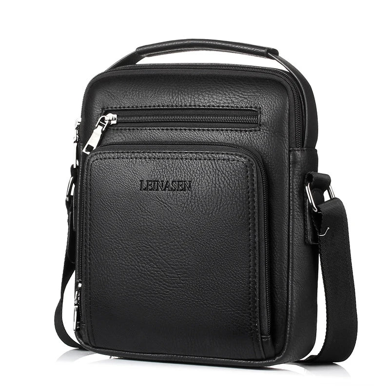 Men Vintage Shoulder Bags Large Capacity Multi-Fonction Leather Casual Messenger